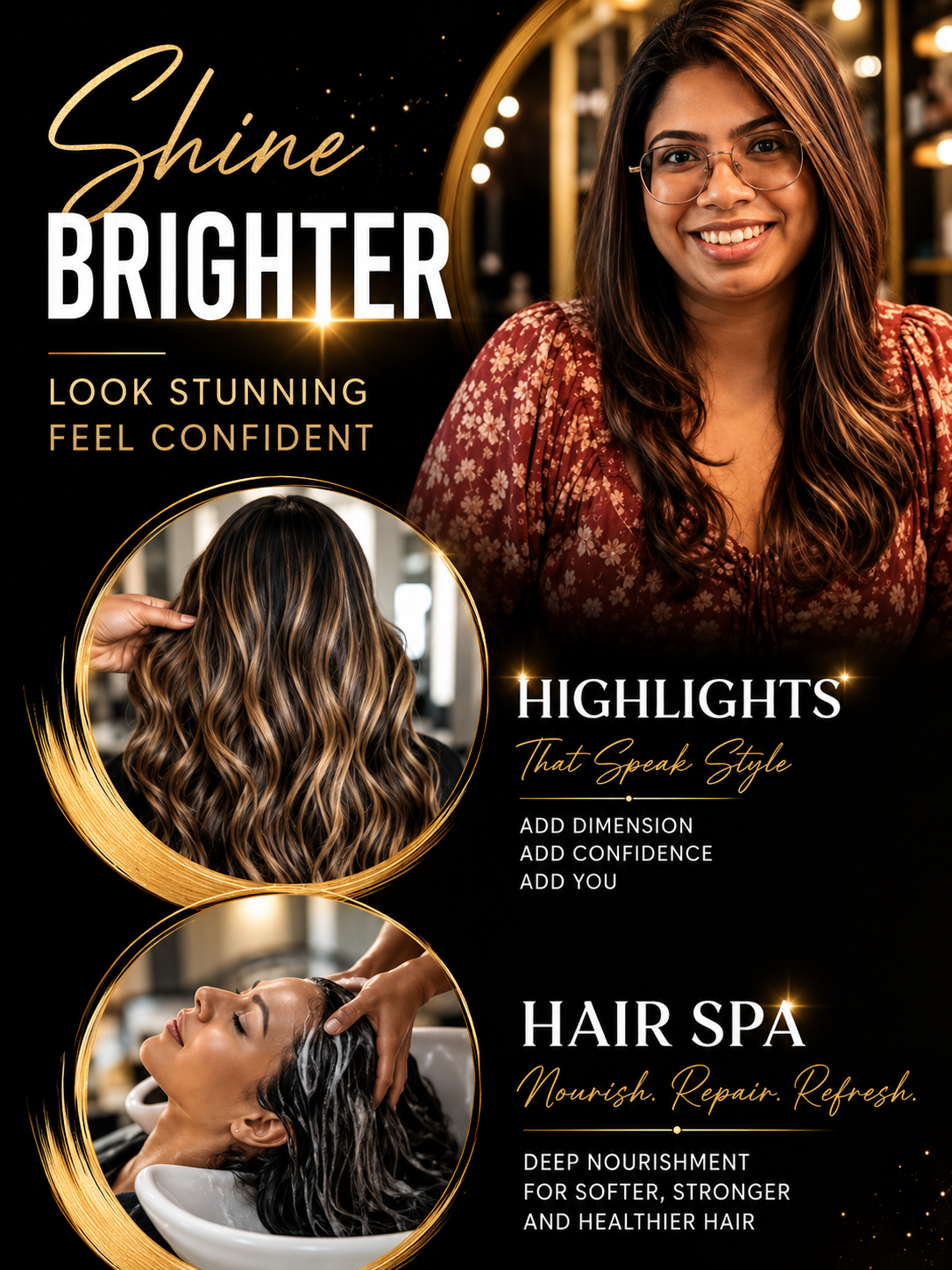Shine Brighter · Highlights & Hair Spa