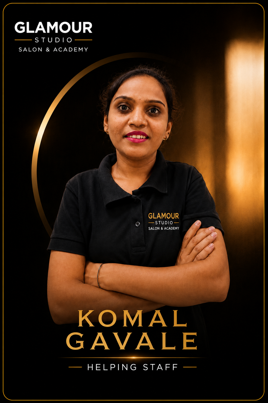 Komal Gavale — Helping Staff at Glamour Studio